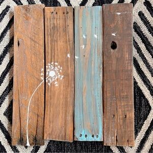 Rustic Wooden Wall Art with Dandelion Design